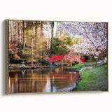 Framed canvas featuring a vintage-style landscape painting of Durham, North Carolina in black and gold tones.