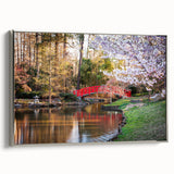 Framed canvas of a Durham, North Carolina landscape painting featuring vintage-inspired black and colorful art.