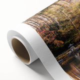 Art deco poster of Durham, North Carolina skyline in pastel shades on rolled canvas, ideal for nursery wall art.