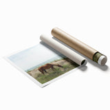 Extra large rolled print of the Outer Banks featuring muted oceanic and floral hues, ideal for classy bathroom wall art.