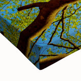 Large art of Raleigh, North Carolina landscape in black and white on stretched canvas, suitable for bedroom wall decor.