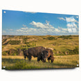 Acrylic print of a North Dakota landscape in muted earth tones, suitable for dining room or bedroom decor.