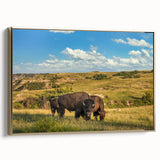 Landscape painting of North Dakota scenery on framed canvas, featuring muted earth tones, ideal for bedroom wall decor.