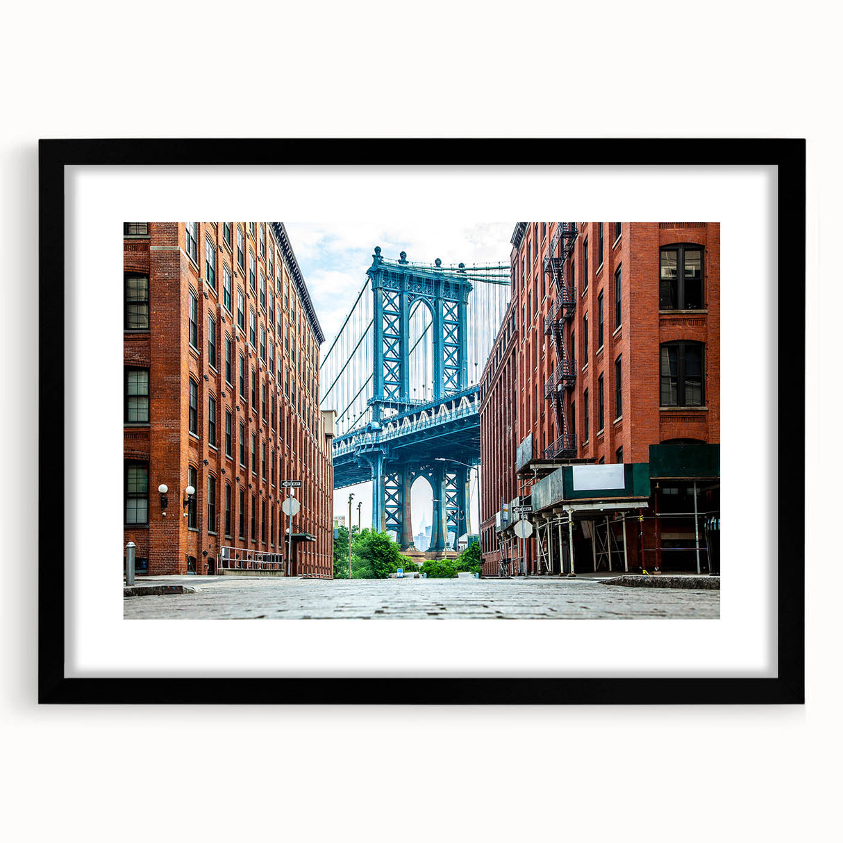 Extra large abstract art print featuring colorful, textured scenery of Long Island, in a black frame.