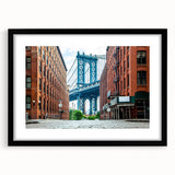 Extra large abstract art print featuring colorful, textured scenery of Long Island, in a black frame.