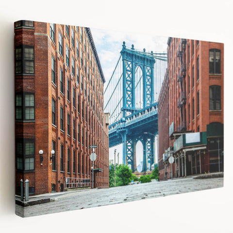 Large art of Long Island scenery in muted green and blue tones on stretched canvas, ideal for kitchen wall art.