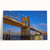Black and white photo of the Brooklyn Bridge on large stretched canvas, ideal for kitchen wall art or bedroom decor.