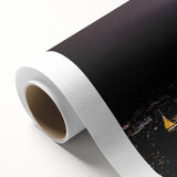 Art deco poster of NYC Empire State Building in monochrome, on rolled canvas, suitable as nursery wall art.