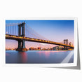 Extra large rolled print of the Manhattan Bridge in muted gray tones, ideal for art wall dining room.