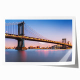 Extra large rolled print of the Manhattan Bridge in muted gray tones, ideal for art wall dining room.