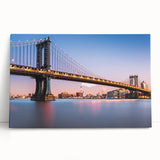 Black and white photo of the Manhattan Bridge on stretched canvas, suitable as large kitchen or bedroom wall art.