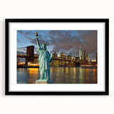 Extra large framed print of an abstract depiction of the Statue of Liberty in vibrant, colorful hues.