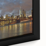 Extra large black wall art featuring a textured depiction of the Statue of Liberty in colorful hues on framed canvas.