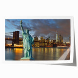 Extra large rolled print of the Statue of Liberty in pastel shades, ideal for dining room wall art.