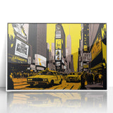 Acrylic print of Times Square with vivid colors and art deco style, ideal for modern art wall decor.