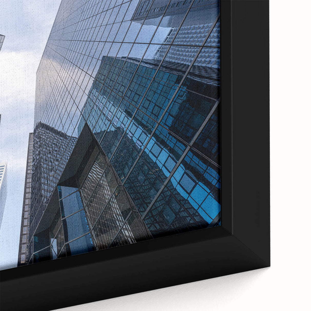 Extra large framed canvas featuring a textured black and colorful depiction of Wall Street, ideal for living room decor.