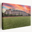 Large canvas print of New York City skyline in muted gray and blue tones, ideal for kitchen wall art.