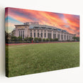 Large canvas print of New York City skyline in muted gray and blue tones, ideal for kitchen wall art.