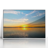 Art deco poster of Oklahoma scenery in muted earth tones on a framed acrylic, ideal for nursery wall decor.