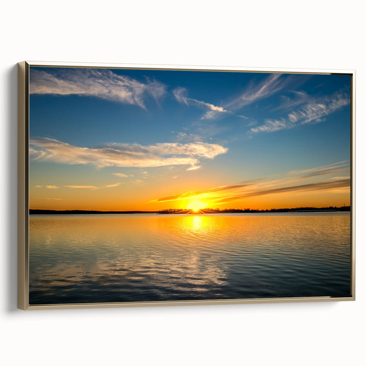 Framed canvas featuring a vintage-style Oklahoma landscape in black and gold tones, ideal for bedroom wall decor.