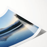 Extra large wall art of Mount Hood in Oregon, depicted in soft pastel shades on a rolled print.