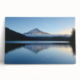 Black and white photo of Mount Hood on stretched canvas, ideal for kitchen wall art or bedroom ambiance.