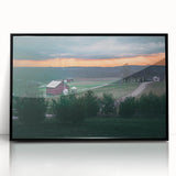 Large abstract wall art depicting a Pennsylvania scenery in muted earth tones on a framed acrylic panel.