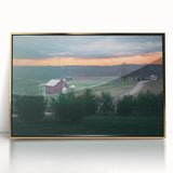 Framed acrylic print of a serene Pennsylvania landscape in muted earth tones, ideal for nursery wall art.