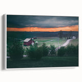 Vintage poster art of Pennsylvania scenery in colorful hues on a large framed canvas, ideal for living room decor.