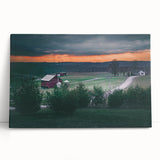 Black and white photograph of Pennsylvania scenery on large stretched canvas, ideal for kitchen wall art or bedroom ambiance.