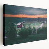 Large canvas print of a Pennsylvania landscape in muted earth tones, suitable for kitchen wall art.
