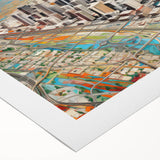 Art deco poster of Phoenix valley with muted earth tones on rolled canvas, suitable for dining room wall art.