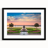 Abstract art print of Charleston with vibrant, colorful textures on a large framed canvas, ideal for living room decor.