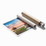 Extra large rolled print of Charleston scenery with vibrant floral elements, ideal for classy bathroom wall art.