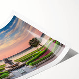 Extra large rolled print featuring line art flowers in muted tones, ideal for large living room wall decor.