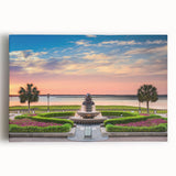 Black and white photo of Charleston scenery on large stretched canvas, suitable for kitchen wall art.