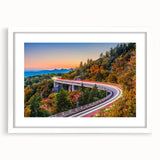 Abstract art print of a South Carolina landscape in muted earth tones, framed with a white mat.