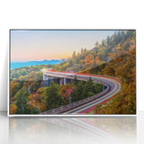 Art deco poster of South Carolina scenery in muted green and blue tones, framed acrylic, suitable for nursery wall decor.