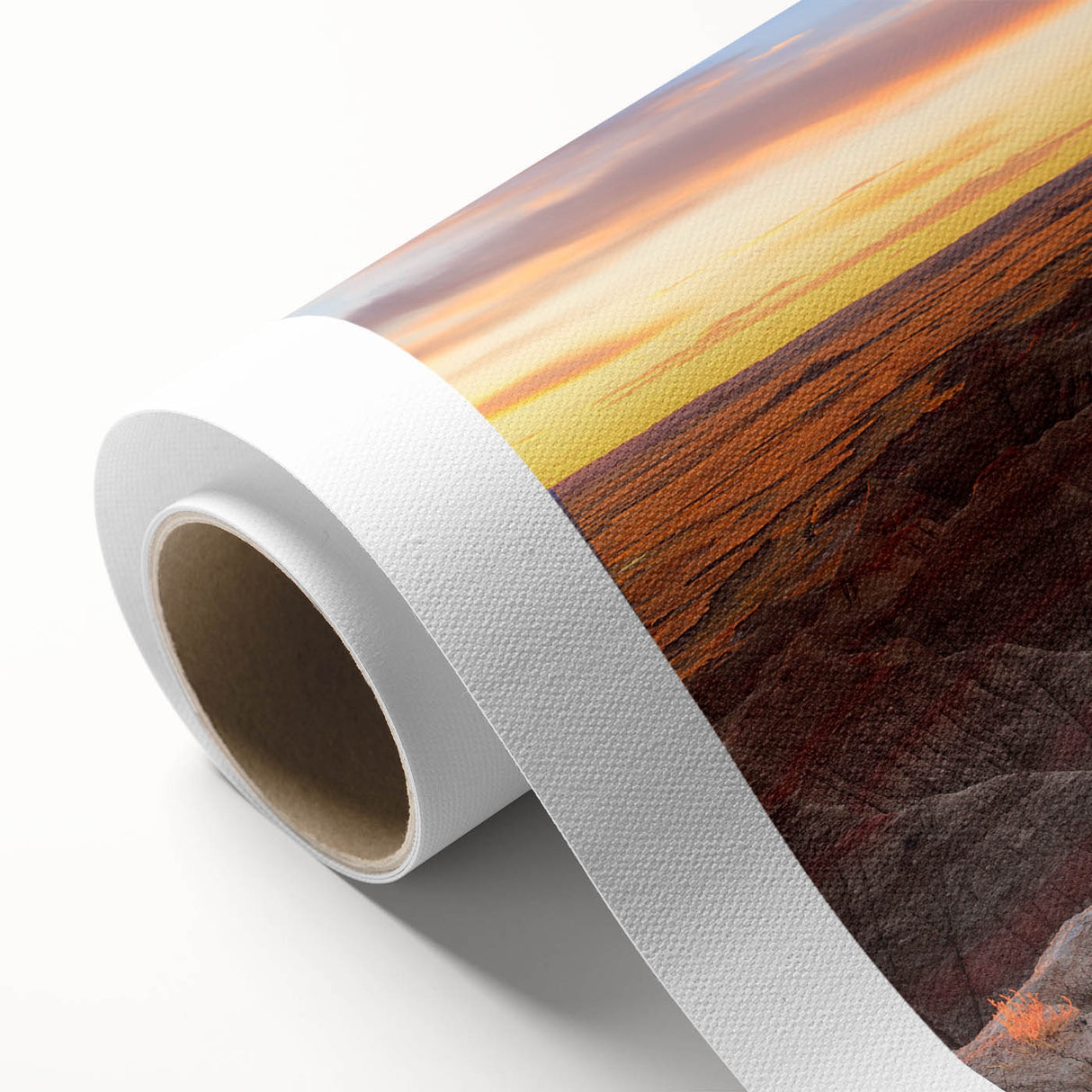 Art deco poster of South Dakota Badlands in pastel colors on rolled canvas, ideal for nursery wall art.