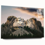 Acrylic print of Mount Rushmore in natural colors, ideal for bedroom or dining room art.