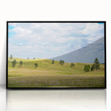 Large abstract wall art featuring a South Dakota landscape in muted earth tones on a framed acrylic.