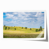 Extra large rolled print of South Dakota scenery with muted earth tones, perfect for art wall dining room.