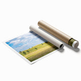Extra large rolled print of South Dakota scenery with soft floral elements in muted earth tones.