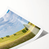 Extra large wall art featuring line art flowers in muted earth tones on a rolled print, suitable for large living room decor.