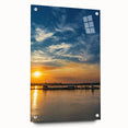 Large abstract depiction of the Memphis skyline in muted blue tones on acrylic glass.