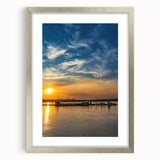 Textured abstract art print of Memphis scenery in muted earth tones, framed in silver, ideal for bedroom art.