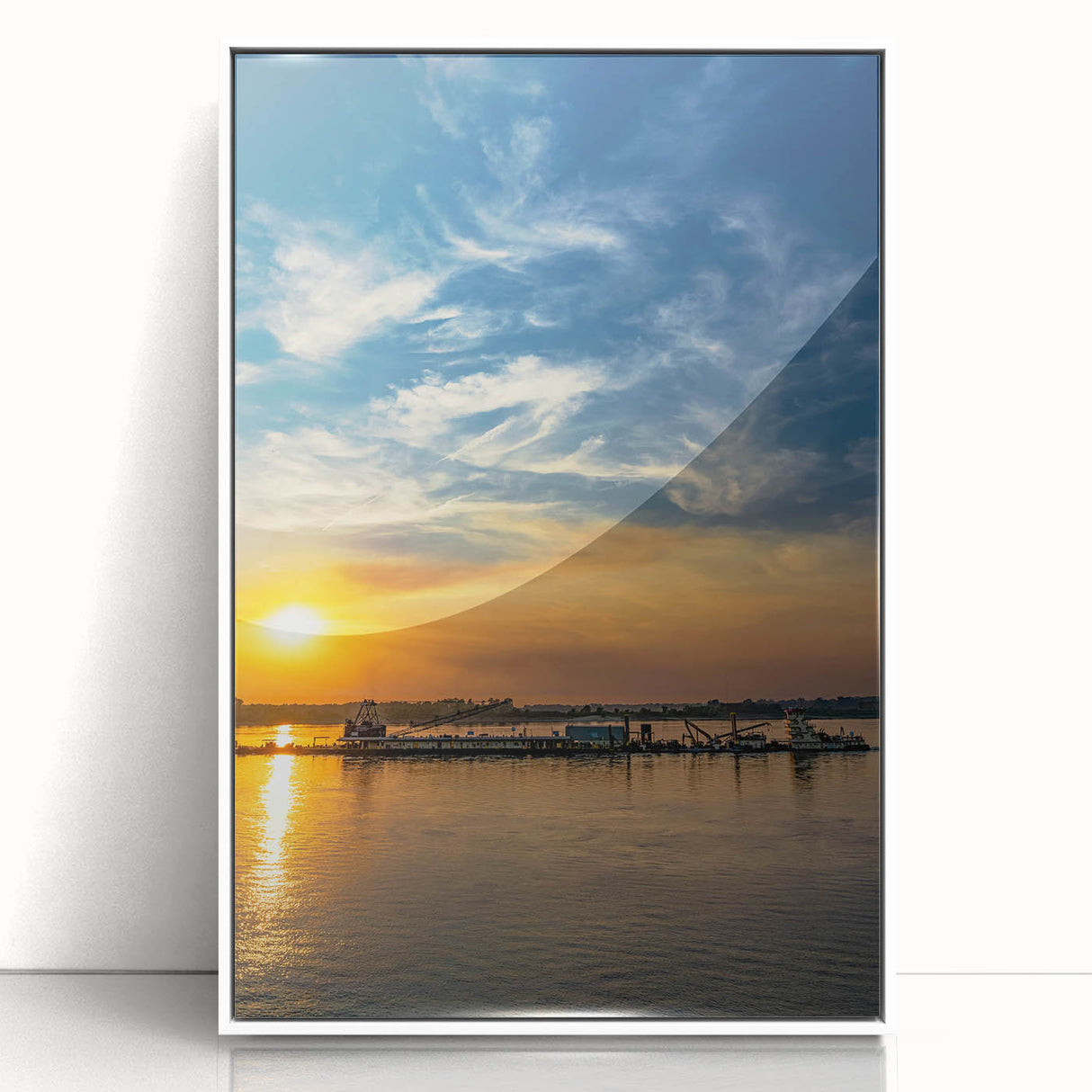 Framed acrylic print of Memphis skyline with pastel shades, ideal for modern art wall decor in a nursery.