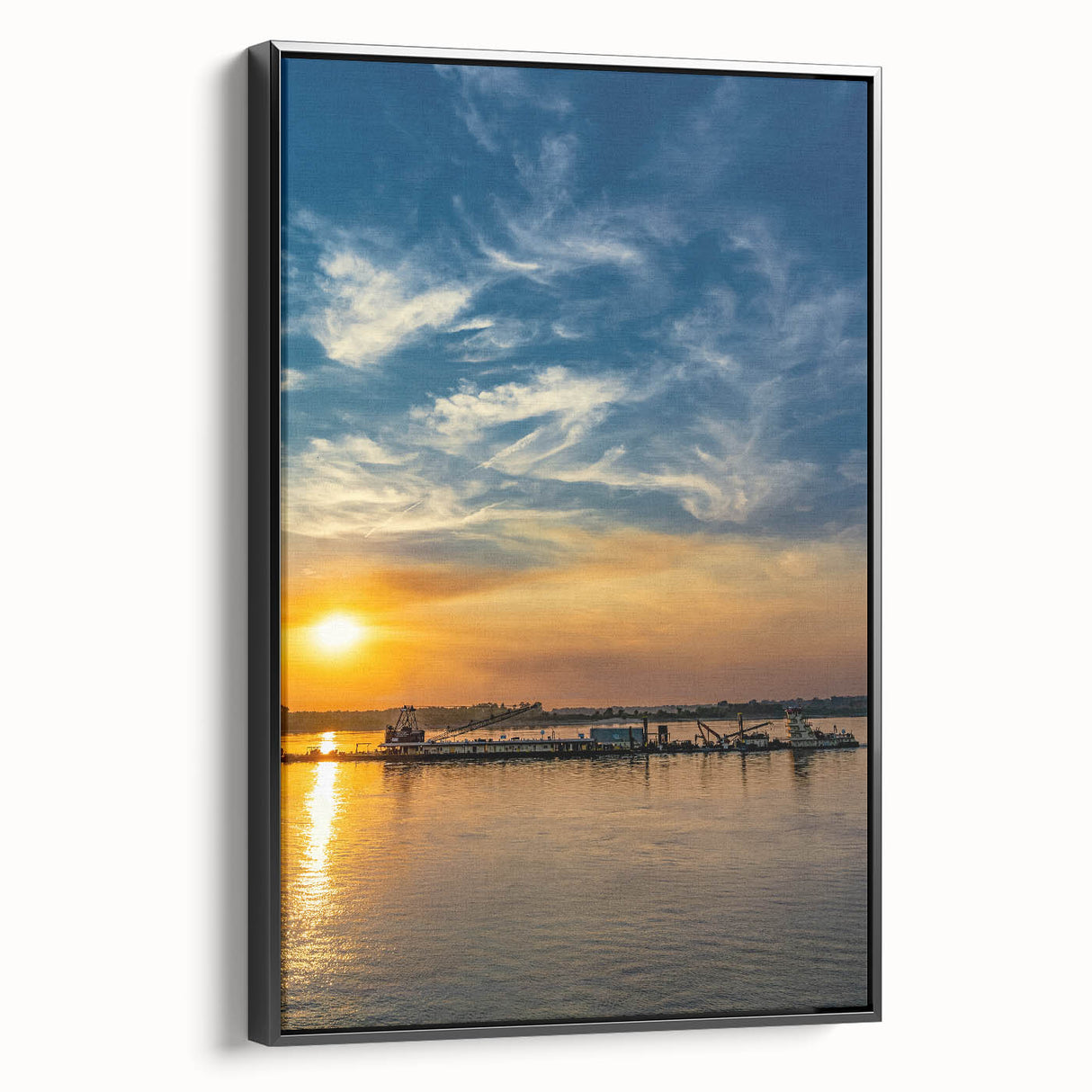 Black and white framed canvas of Memphis landscape, featuring vintage poster style, ideal for bedroom decor.