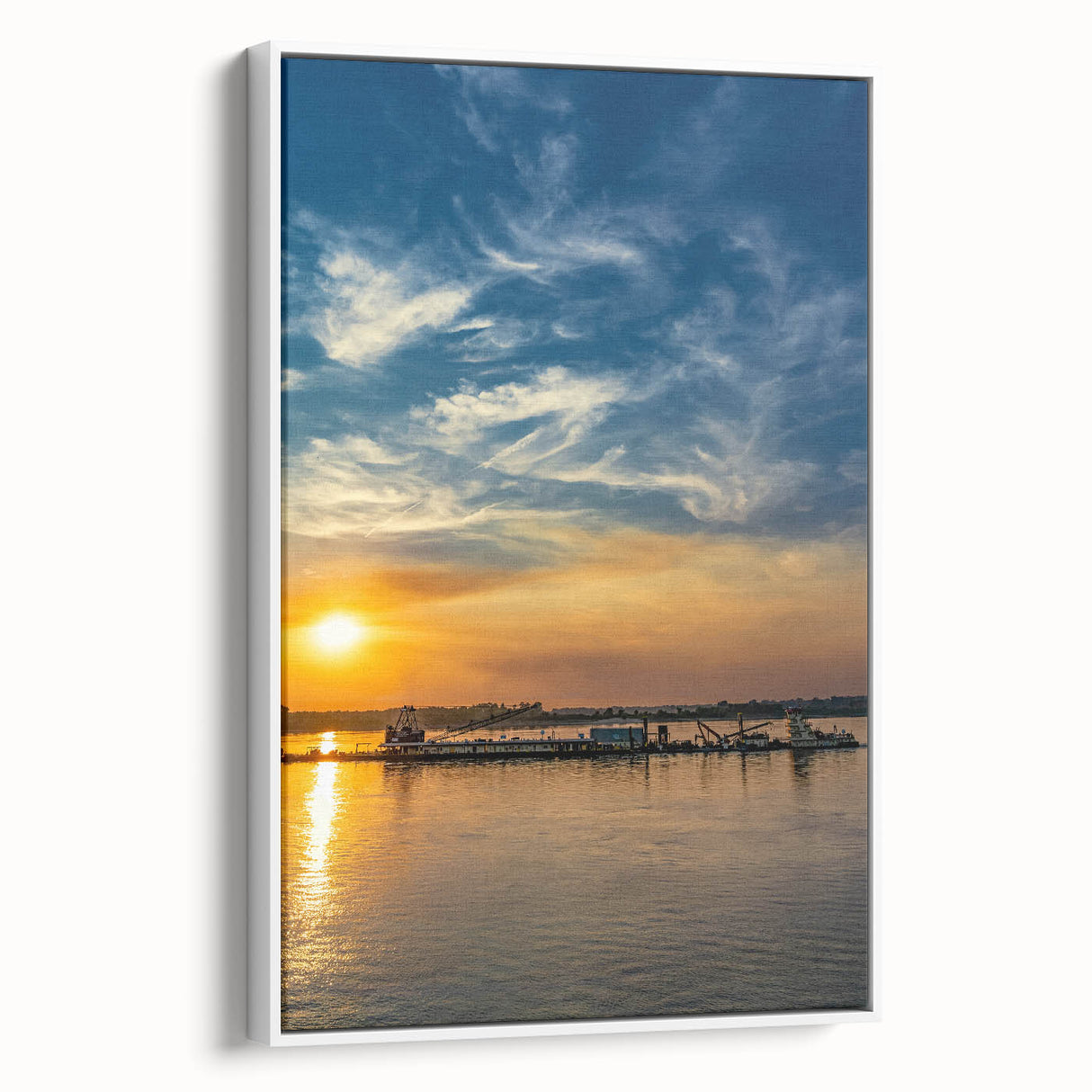 Vintage poster art of Memphis skyline in colorful hues on a large framed canvas, ideal for living room decor.