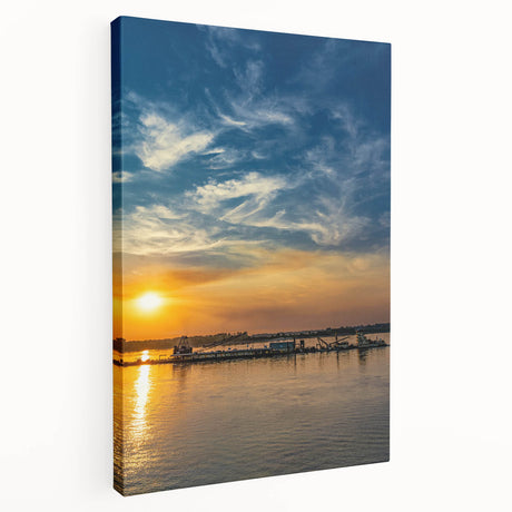 Large canvas print of Memphis skyline in muted earth tones, suitable for kitchen wall art.